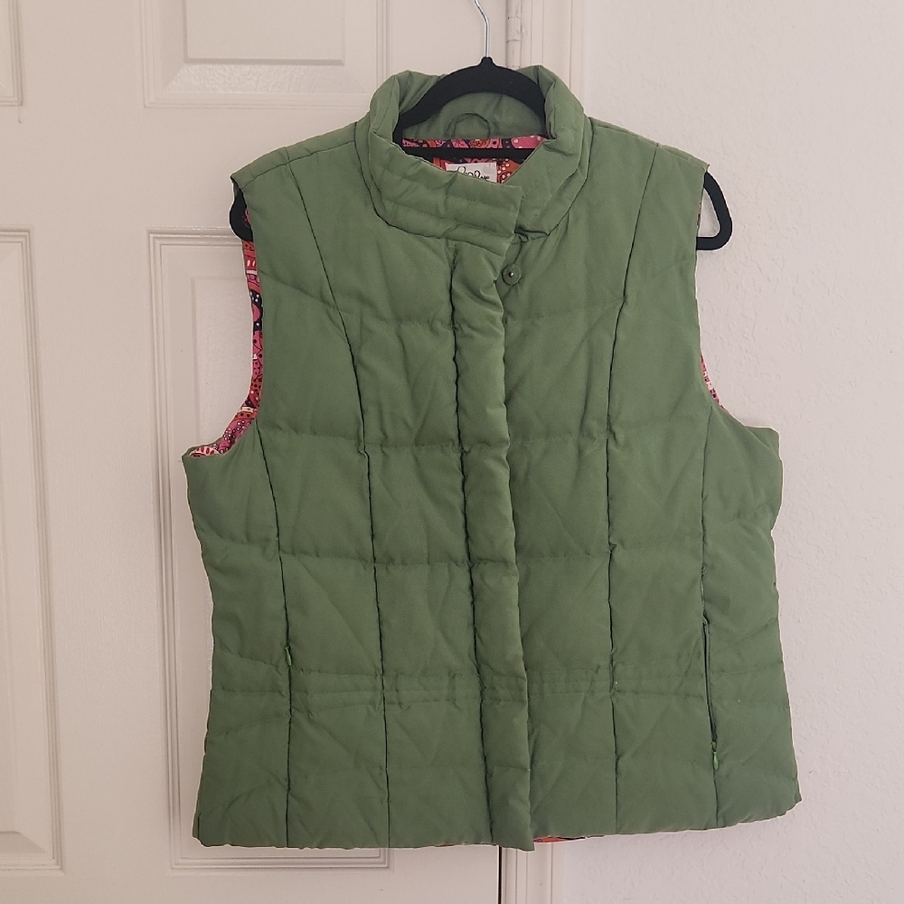 Lily Pulitzer Green Down Vest Size XL